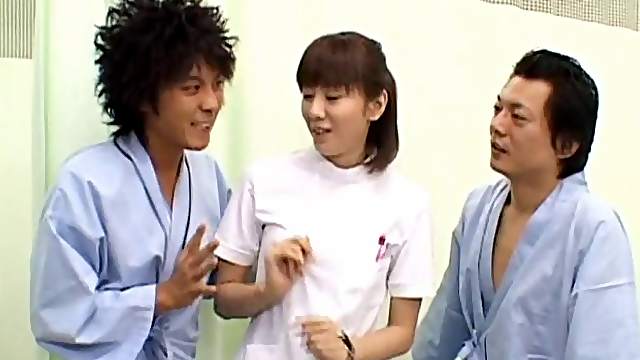 Busty Asian nurse on night duty gets gang banged by her patients