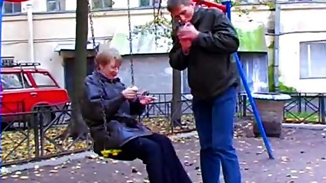 Old Russian broad is eager for his dick to pound her hole