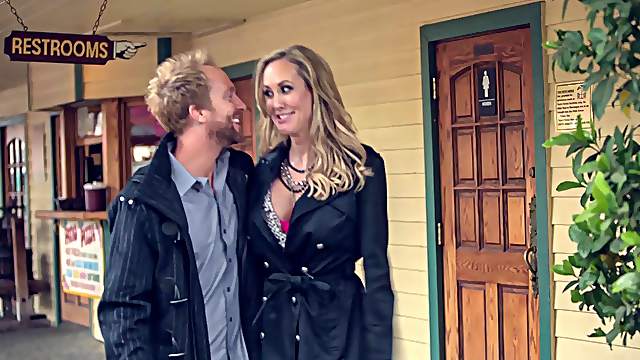 Brandi Love gets a mouth then pussy filled full of black cock