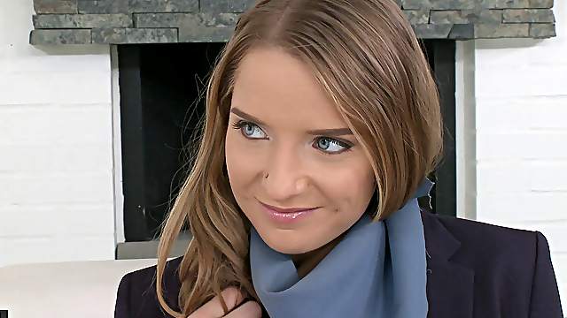 Beautiful blue eyed girl in the mood for big cock fucking