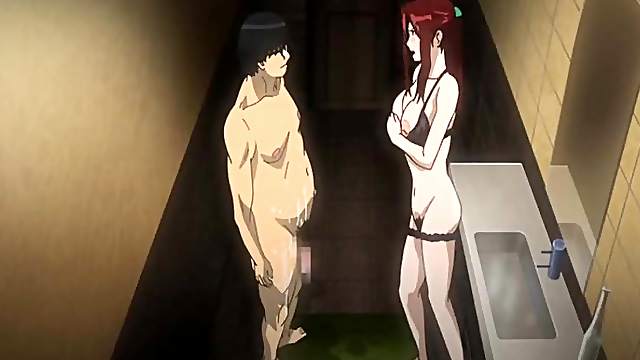 Bigboobs Japanese anime mom fucking bigcock in the restroom