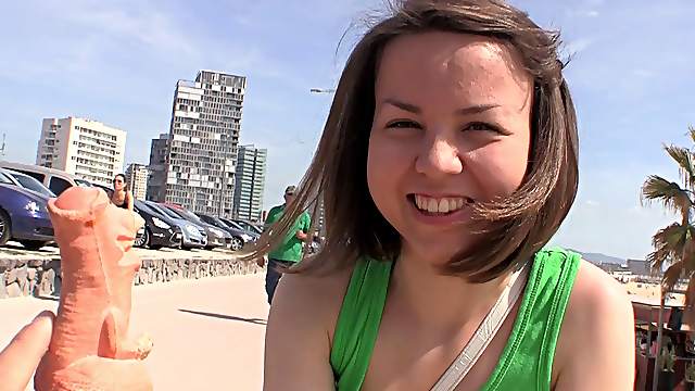 He meets a petite teen at the beach and fucks her hard