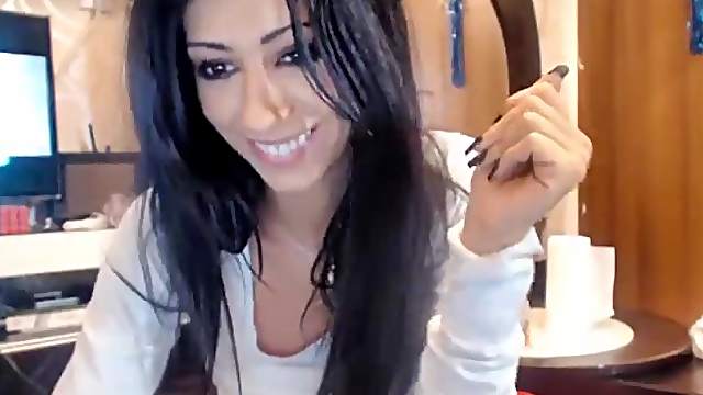 Black hair babe solo little bit smoking slim very hot