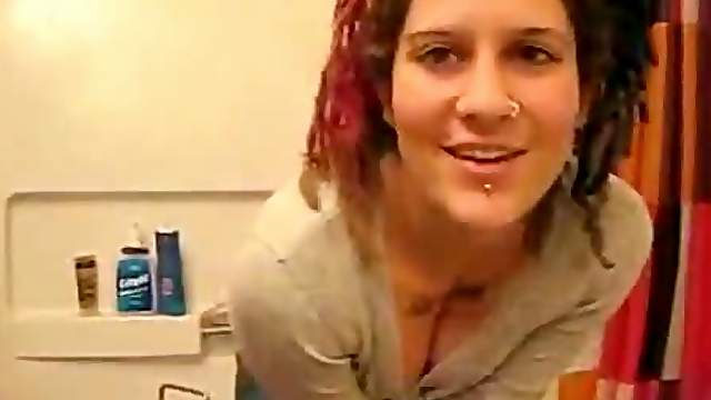 Hot Girl Getting Clean in the Barthroom with a Warm Sponge