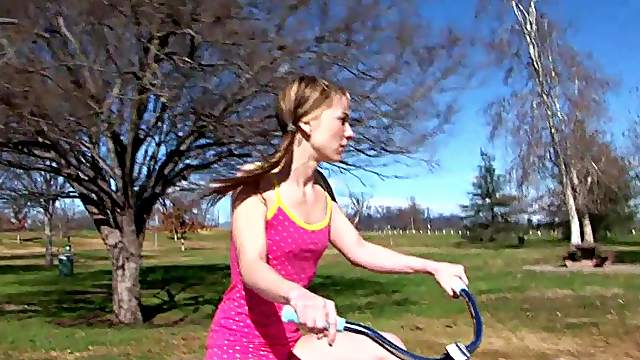 Tiffany Flowers rides her bike around town a lot