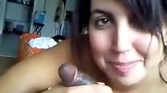 Horny Teen Brunette Loves Sucking A Big Black Cock