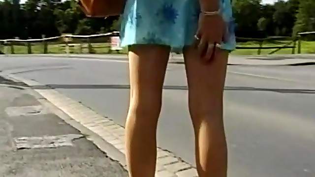 Cute blonde german babe picked up for a wild sex ride in nature