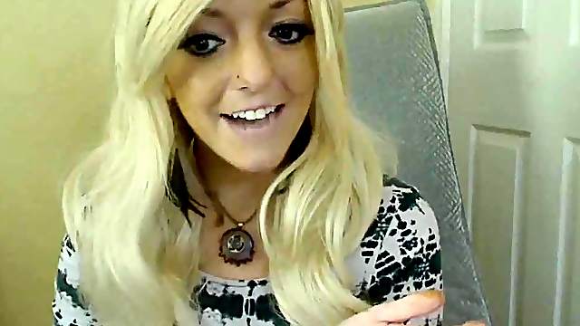 Watch Blonde Slut Gagging Dildo And Masturbating