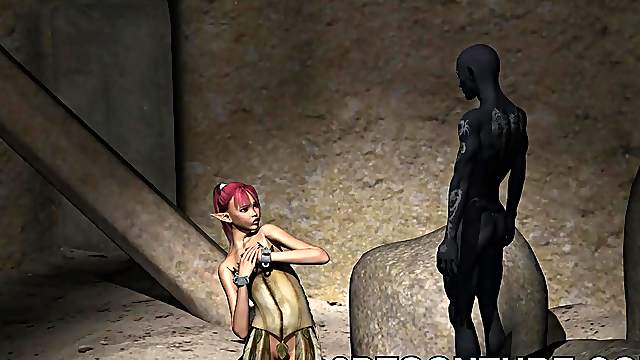 3D toon elf babe gets fisted and fuckced hard