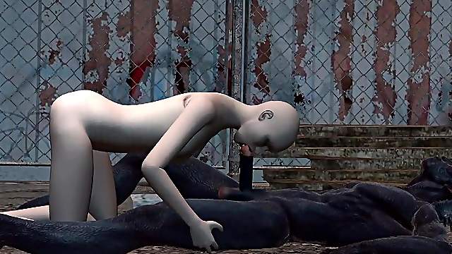 Shaved 3D Toon Babe Gets Fucked Hard by a Monster