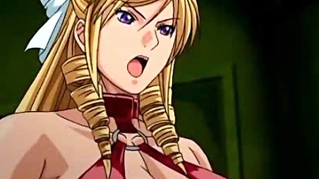 Bondage hentai guy gets whipped his cock and licked a busty anime pussy