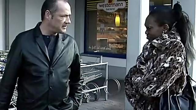 Extreme hot german chocolade babe picked up for her first porn video tape
