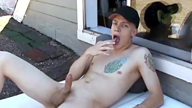 Shane Beats Off On Roof