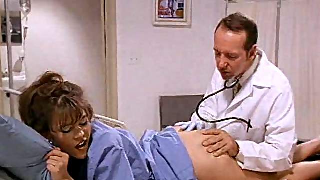 Big natural tits Aspen Reign riding her doctors cock hardcore