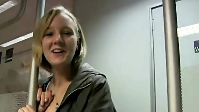 Cute Blonde German Amateur Blowjob In Train