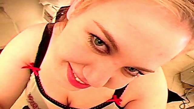 Blondie Claire sucking her partner's balls and yummy wiener
