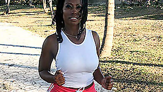 Jogging and showing my big black ass