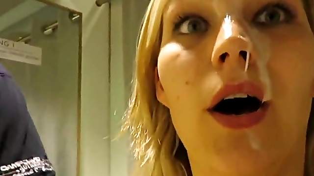 German Blonde Teen Getting Fat Facial In Public