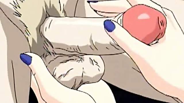 Shemale hentai gets handjob and cumshot