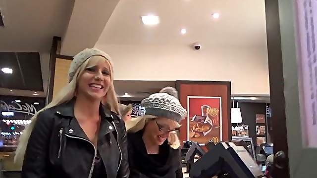 Two Blonde German Teen Sluts Sucking Cock In Public Toilet POV