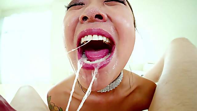 Hot Saya Song gets face fucked by an insatiable lover