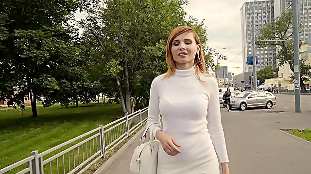 Jeny Smith public nudity and fishnet pantyhose flashing outdoors