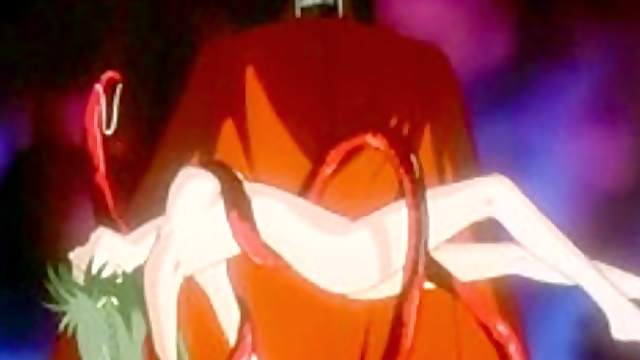 Cute hentai caught and poked by demon monster