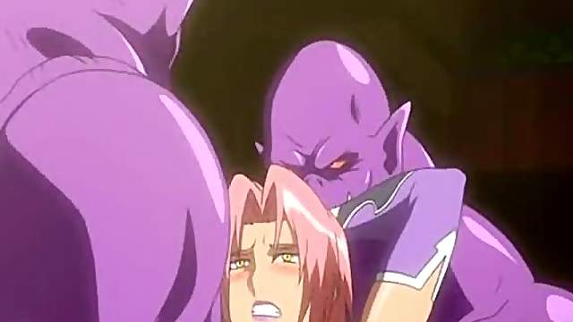 Bondage pregnant hentai with bigboobs double penetration by monsters
