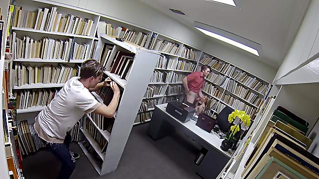 Aubrey Sinclair lets a fellow fuck her in a library