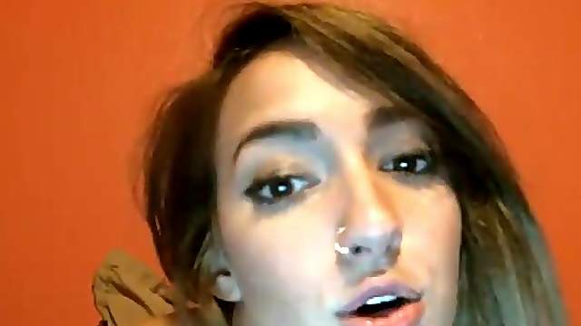cute girl with piercings fingering snatch