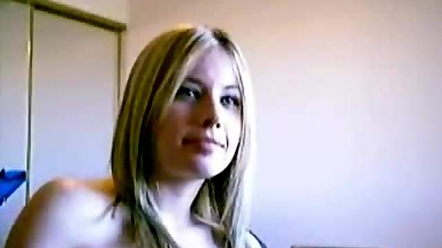 Blonde Talking Dirty & Stripping On Her Webcam