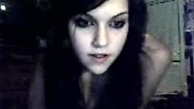 Emo Hottie Stripteases On A Web Cam Video