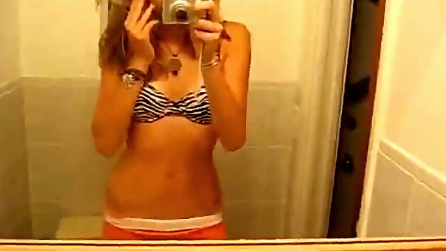 Teen filming herself stripping