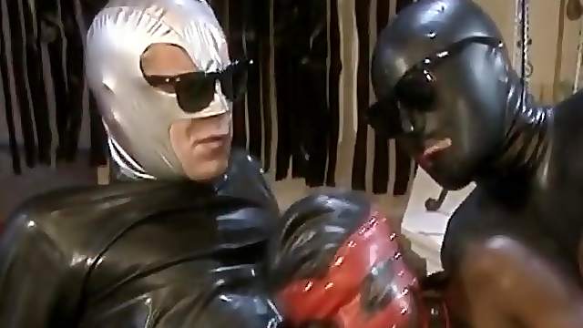 Latex guys smashing an extremely juicy ebony bitch