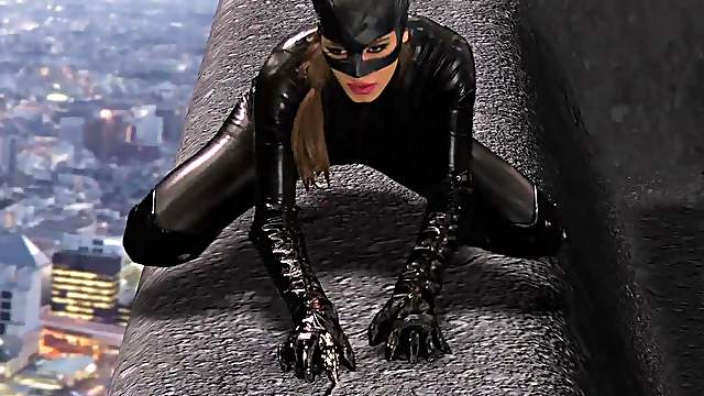 Madelyn Marie is at it again, having group sex in her crotchless kat suit.