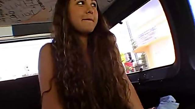 Sexy Long-Haired Beauty Enjoying the Hardcore Action in a Van