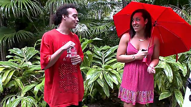 A Fun Chat With A Very Sexy Teen In A Rainy Day