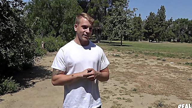 Blonde gay teen picked up after jogging and fucked at home