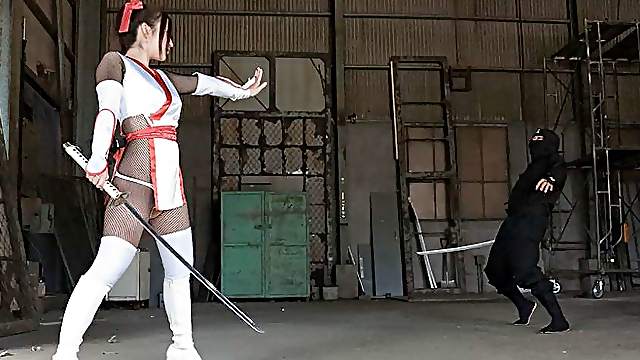 Ninjas torture the poor girl with a sex toy and finger tease Ninjas torture the poor girl with a sex toy and finger tease