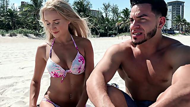 Kinky blonde girl Misha Mynx talked a friend into banging her