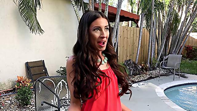 Brunette Latina MILF Cameron Canela takes every last drop in her mouth
