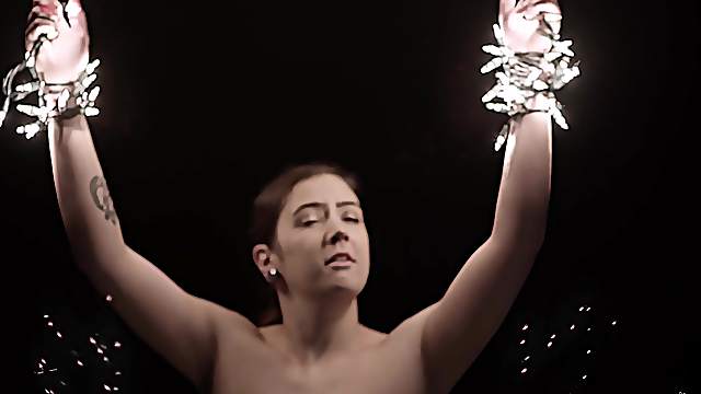 Brunette teen tied and tortured with electricity by her mistress
