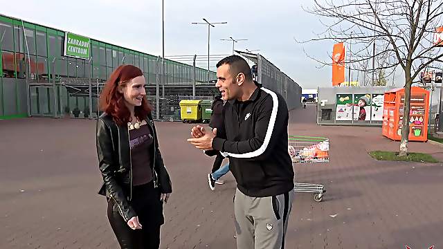 Redhead MILF Shelly picked up on the street and fucked in a car