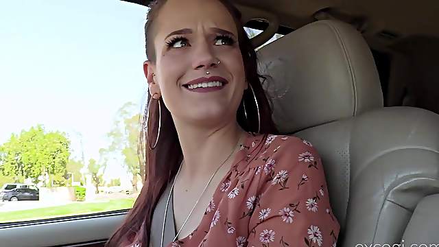 Hardcore doggy style fuck and a mouth full of cum for brunette Daisy