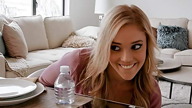 Amazing chick Kali Roses lets a friend fuck her on the couch