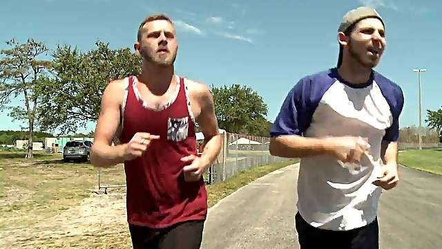 after workout Toby Springs and Chandler Scott enjoy gay fuck without mercy