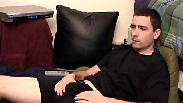 Dan Doe gets comfortable and works up a stiff one through his pants.
