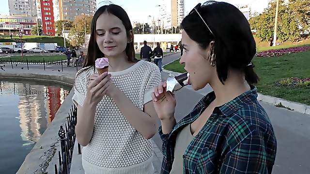 Lesbians Ole Nina and Lucy stuff each others pussies with toys