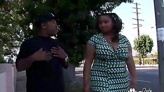 Chubby ebony Nina Perez degluting and gets banged a fat dong