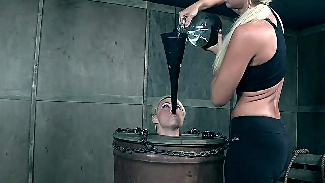 Water torture for blonde mature submissive slut London River
